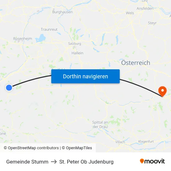 Gemeinde Stumm to St. Peter Ob Judenburg map