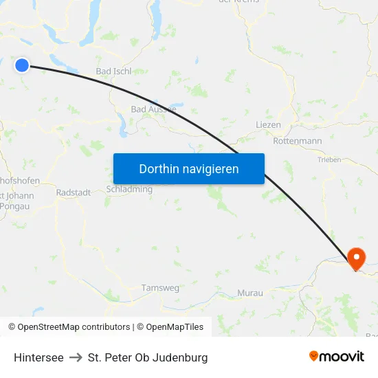 Hintersee to St. Peter Ob Judenburg map