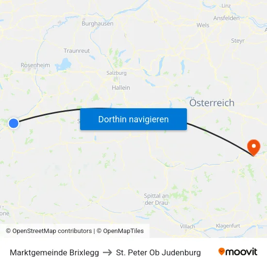 Marktgemeinde Brixlegg to St. Peter Ob Judenburg map