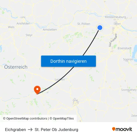 Eichgraben to St. Peter Ob Judenburg map
