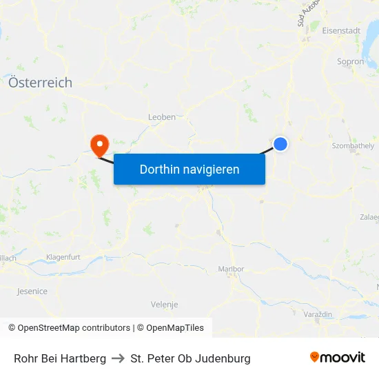 Rohr Bei Hartberg to St. Peter Ob Judenburg map