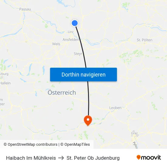 Haibach Im Mühlkreis to St. Peter Ob Judenburg map