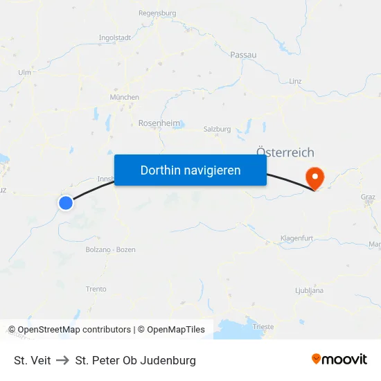 St. Veit to St. Peter Ob Judenburg map