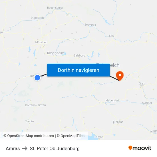 Amras to St. Peter Ob Judenburg map