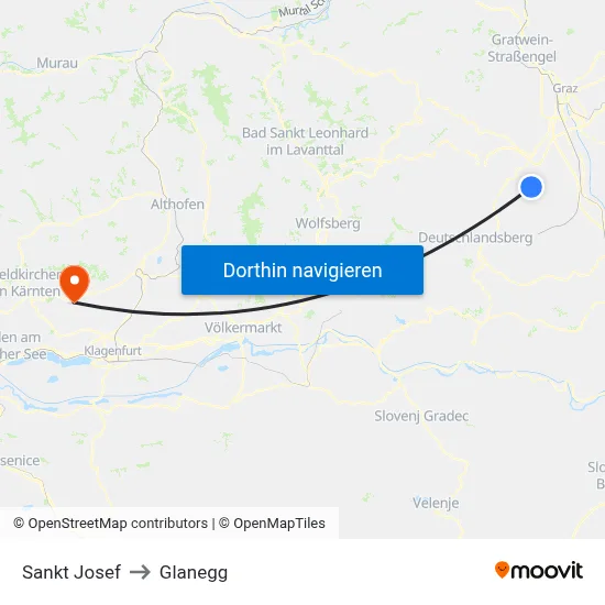 Sankt Josef to Glanegg map