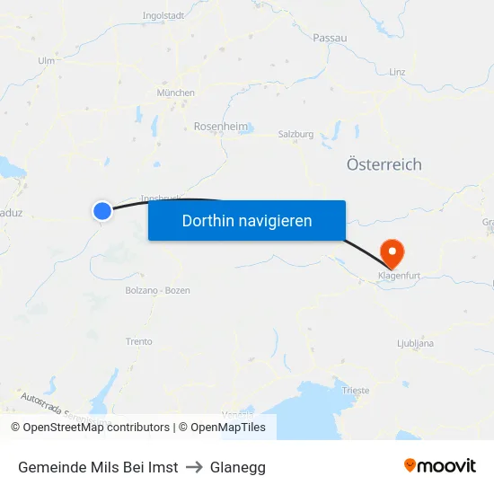 Gemeinde Mils Bei Imst to Glanegg map