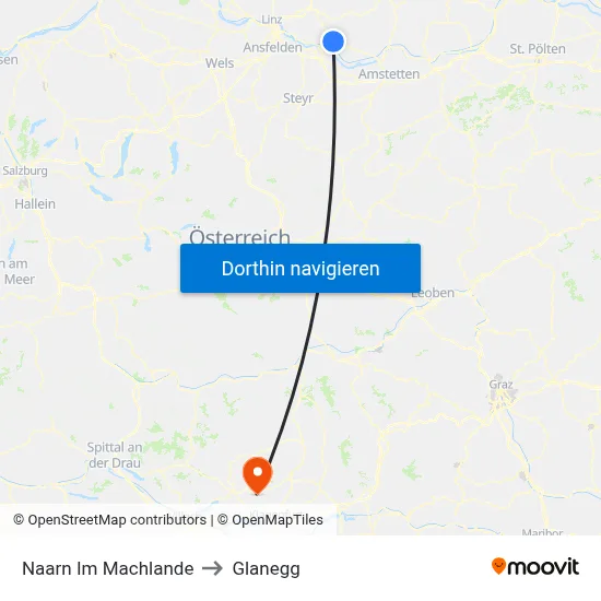 Naarn Im Machlande to Glanegg map