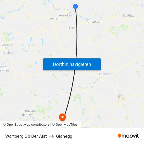 Wartberg Ob Der Aist to Glanegg map