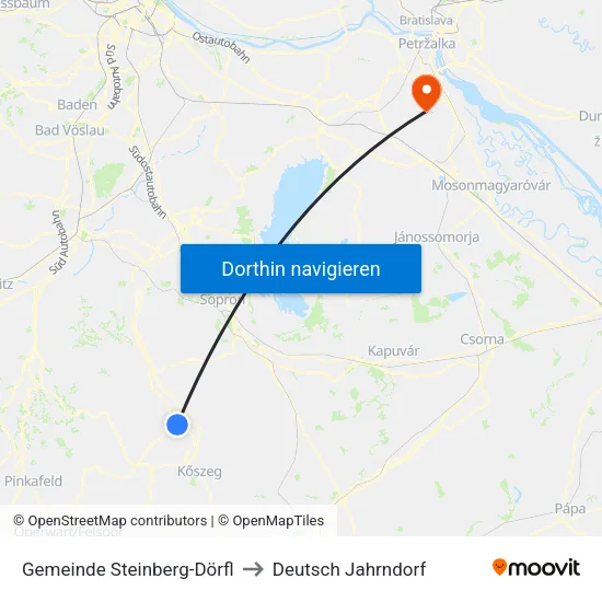 Gemeinde Steinberg-Dörfl to Deutsch Jahrndorf map