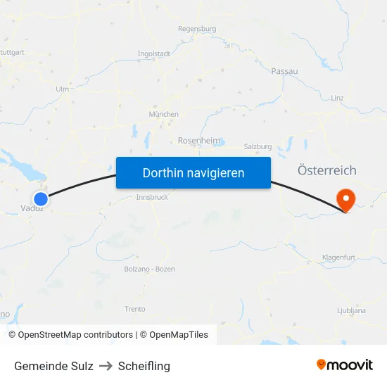 Gemeinde Sulz to Scheifling map