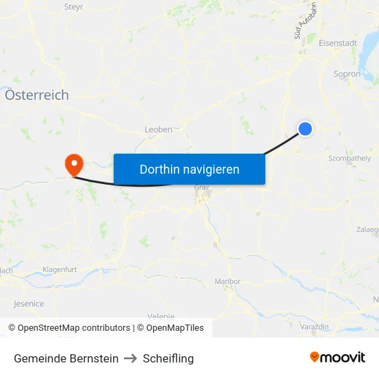 Gemeinde Bernstein to Scheifling map