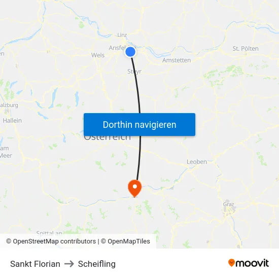 Sankt Florian to Scheifling map