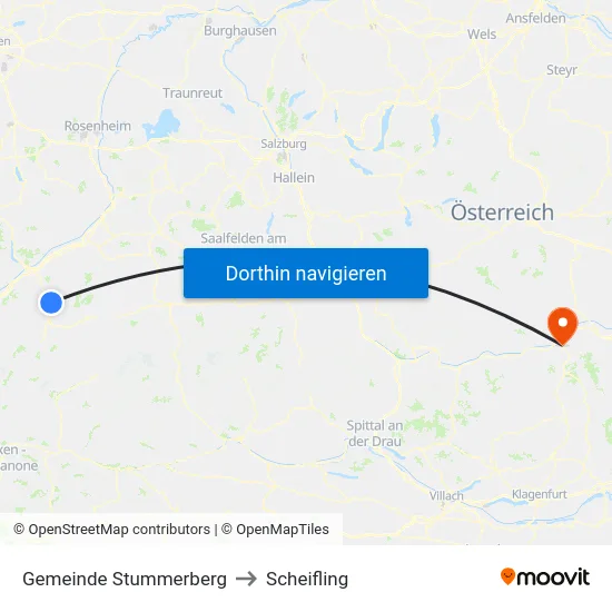 Gemeinde Stummerberg to Scheifling map