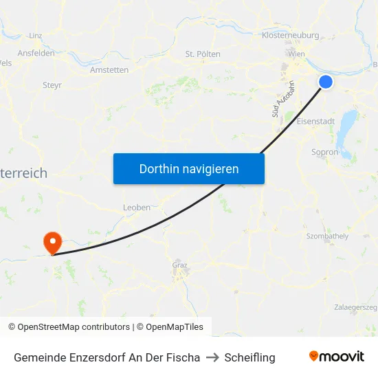 Gemeinde Enzersdorf An Der Fischa to Scheifling map