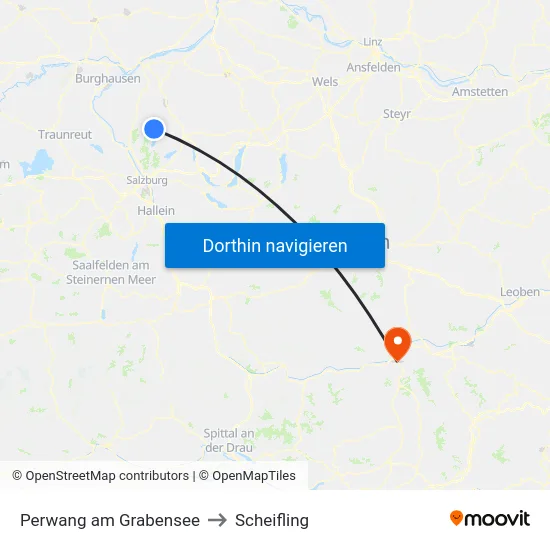 Perwang am Grabensee to Scheifling map