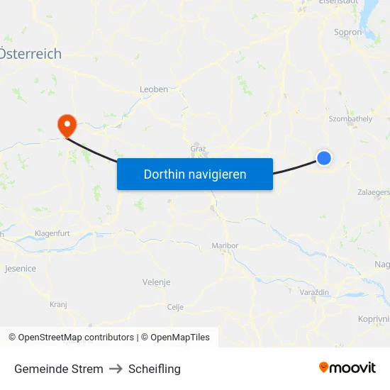 Gemeinde Strem to Scheifling map