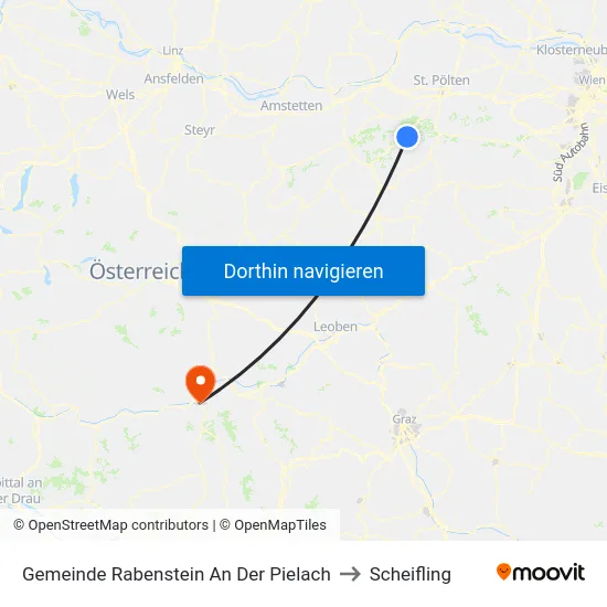 Gemeinde Rabenstein An Der Pielach to Scheifling map