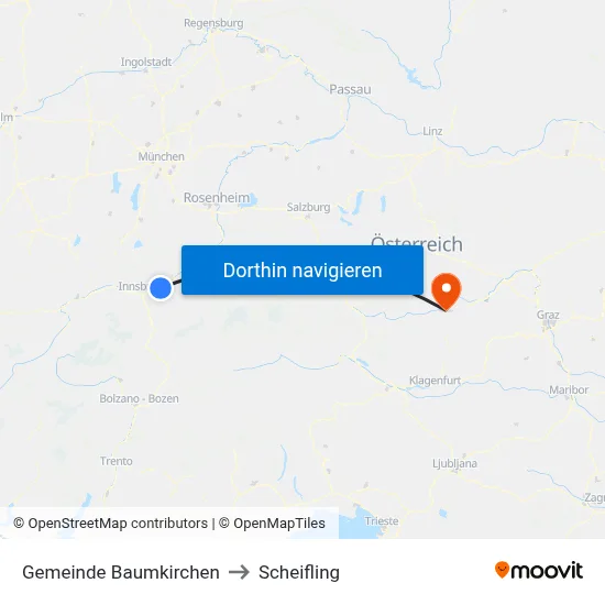 Gemeinde Baumkirchen to Scheifling map