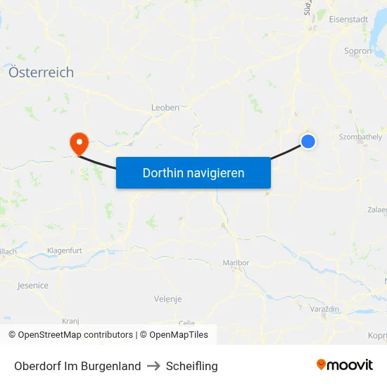 Oberdorf Im Burgenland to Scheifling map