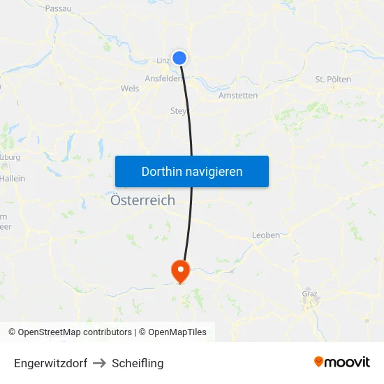 Engerwitzdorf to Scheifling map