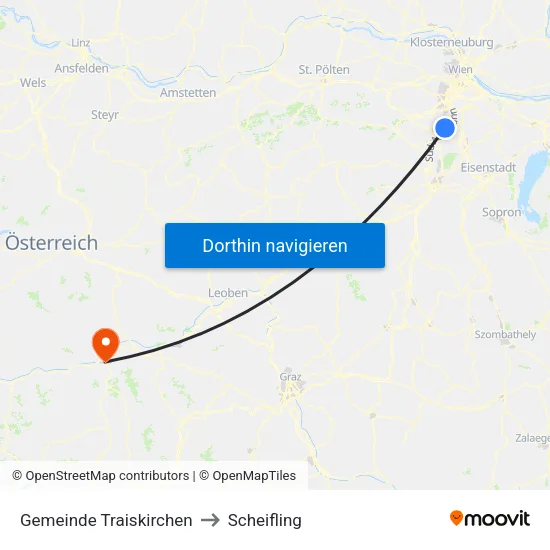 Gemeinde Traiskirchen to Scheifling map