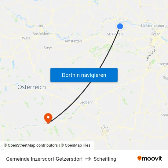 Gemeinde Inzersdorf-Getzersdorf to Scheifling map