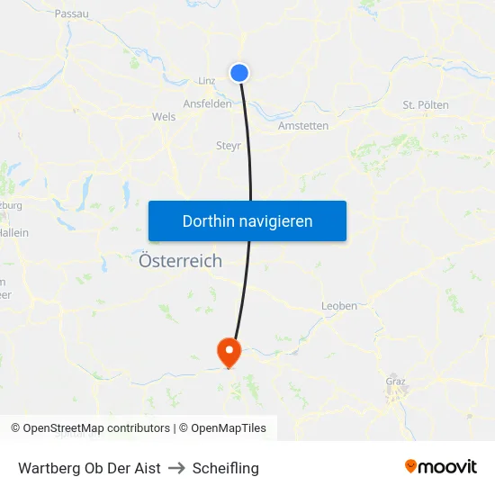 Wartberg Ob Der Aist to Scheifling map