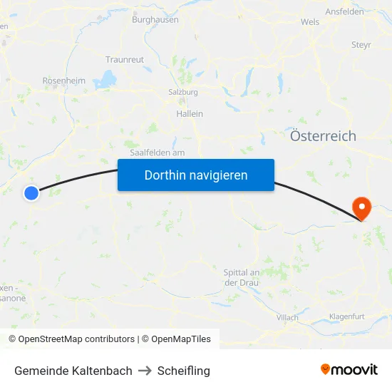 Gemeinde Kaltenbach to Scheifling map