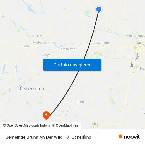 Gemeinde Brunn An Der Wild to Scheifling map