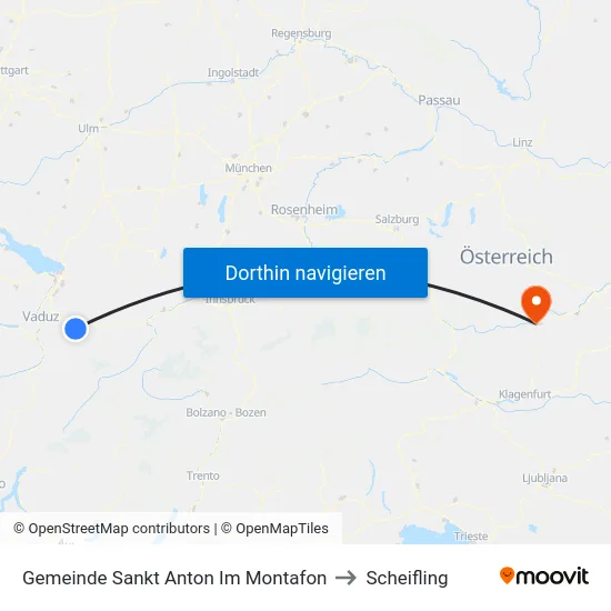 Gemeinde Sankt Anton Im Montafon to Scheifling map