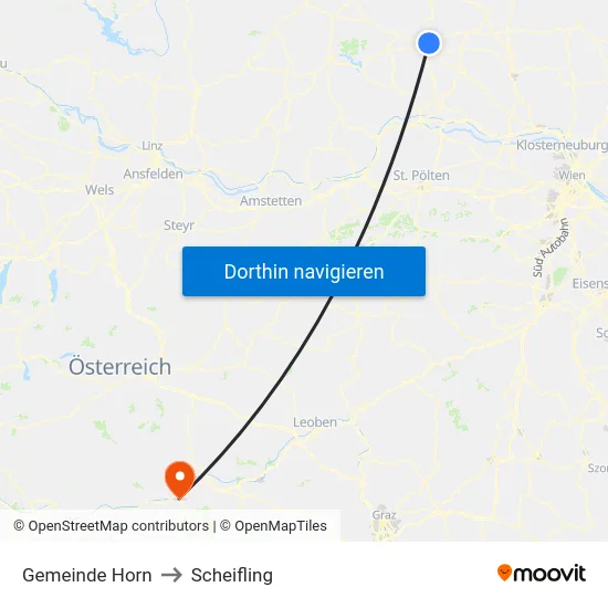 Gemeinde Horn to Scheifling map