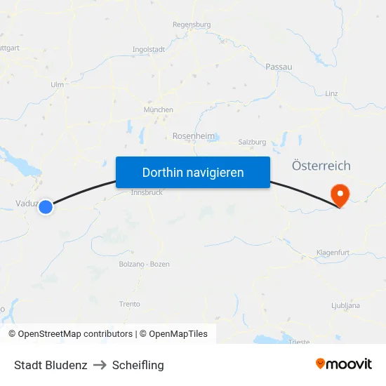 Stadt Bludenz to Scheifling map