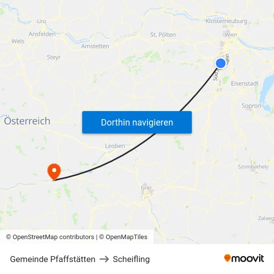 Gemeinde Pfaffstätten to Scheifling map