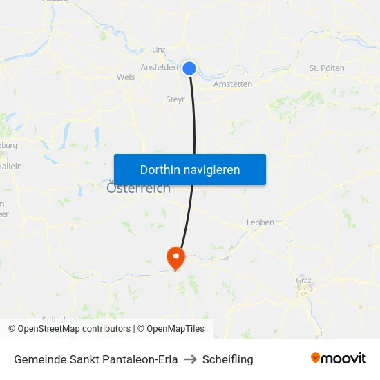 Gemeinde Sankt Pantaleon-Erla to Scheifling map