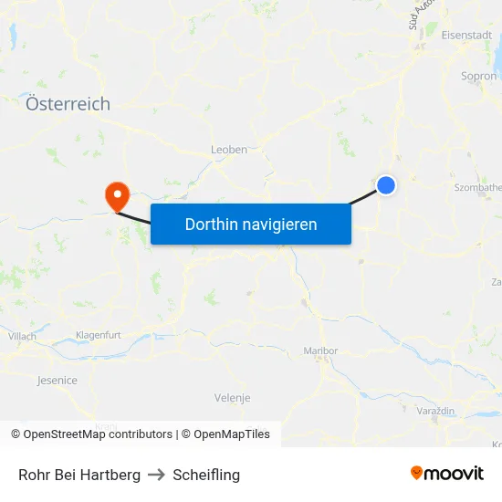 Rohr Bei Hartberg to Scheifling map