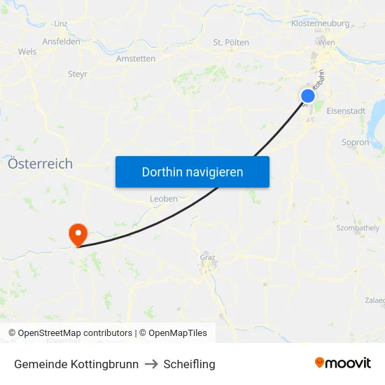 Gemeinde Kottingbrunn to Scheifling map