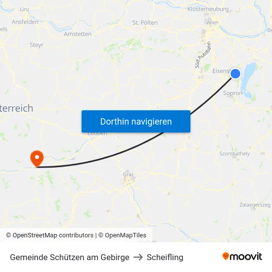 Gemeinde Schützen am Gebirge to Scheifling map
