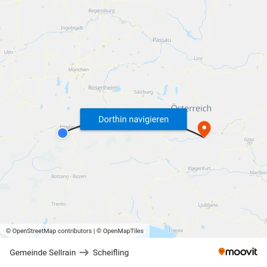 Gemeinde Sellrain to Scheifling map