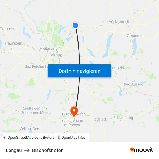 Lengau to Bischofshofen map
