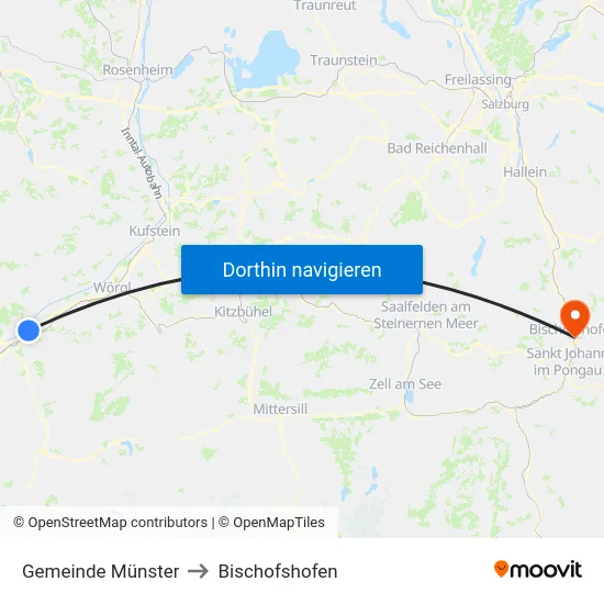 Gemeinde Münster to Bischofshofen map