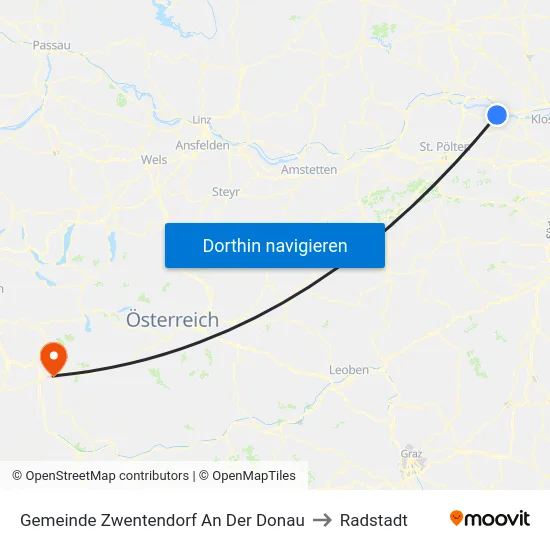 Gemeinde Zwentendorf An Der Donau to Radstadt map