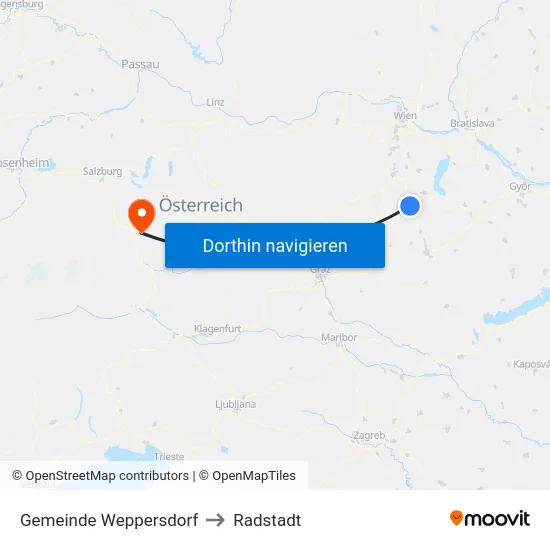 Gemeinde Weppersdorf to Radstadt map