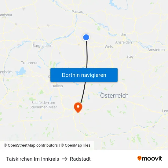 Taiskirchen Im Innkreis to Radstadt map