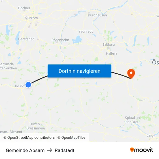 Gemeinde Absam to Radstadt map