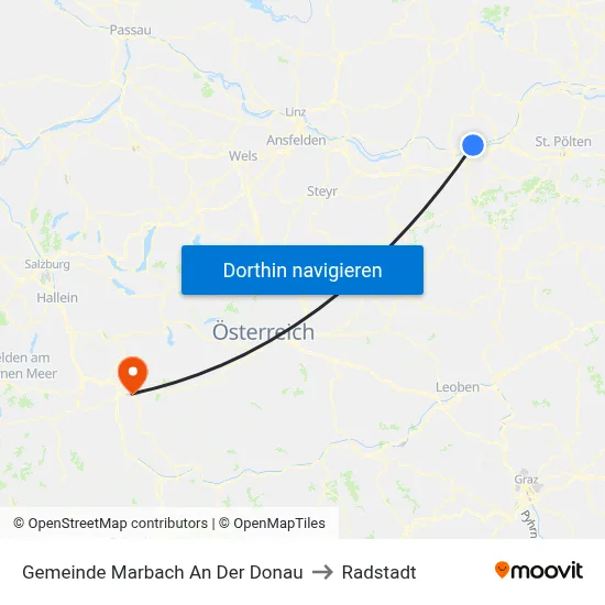 Gemeinde Marbach An Der Donau to Radstadt map
