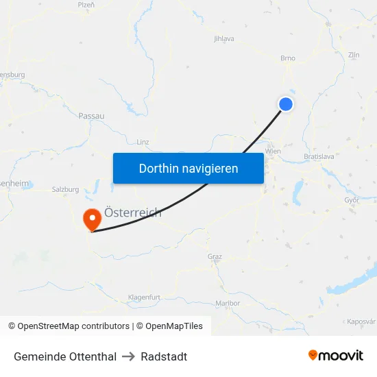 Gemeinde Ottenthal to Radstadt map