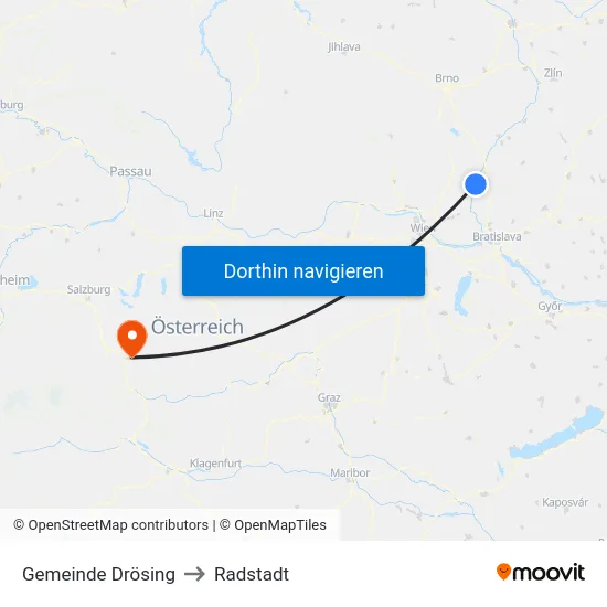 Gemeinde Drösing to Radstadt map