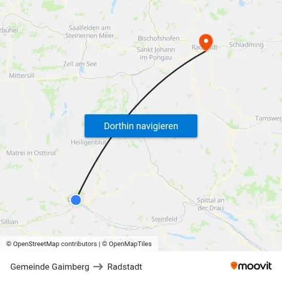 Gemeinde Gaimberg to Radstadt map