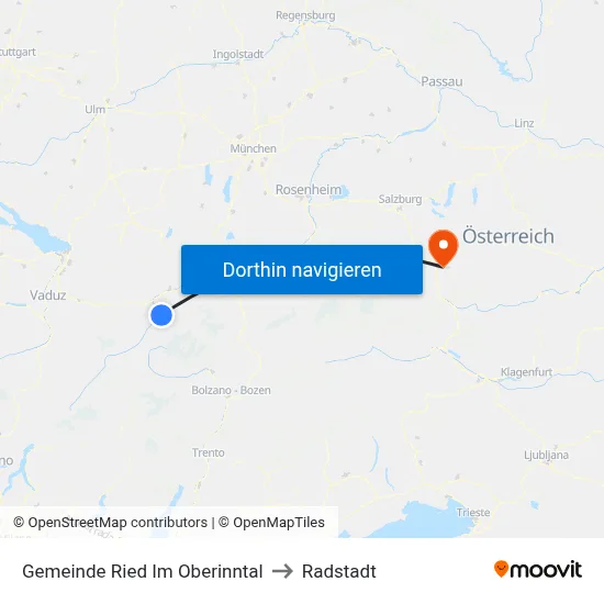 Gemeinde Ried Im Oberinntal to Radstadt map