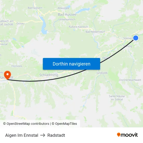 Aigen Im Ennstal to Radstadt map